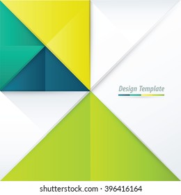 Template Triangle Design Green, yellow, blue