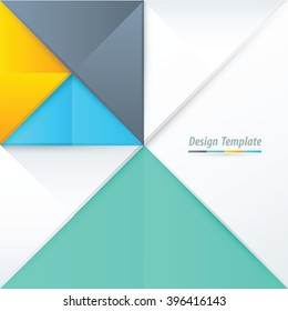 Template Triangle Design Yellow, blue, green
