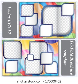 Template triple cards with color backgrounds