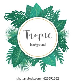 Template with tropic plants and place for text