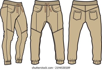 Template Trousers Pants Front Back Side Stock Vector (Royalty Free ...