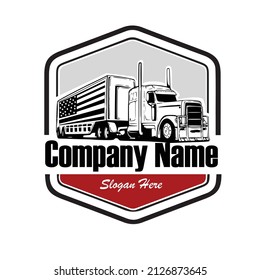 Logo de Template Trucking American. Diseño de logotipo vectorial premium aislado. Concepto de logotipo preparado