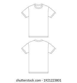 Template t-shirt vector illustration flat sketch design outline