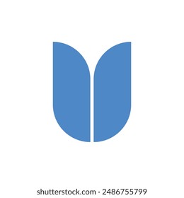 Logo de la flor del tulipán de la Plantilla y diseño del icono en una pieza de papel colgante blanca.