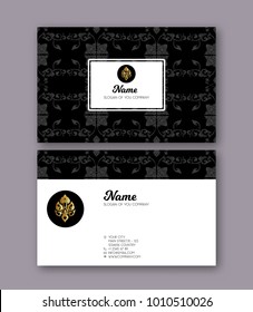 A template for the two sides of the  business card, decorated with traditional Thai ornaments. Stock vector illustration.

