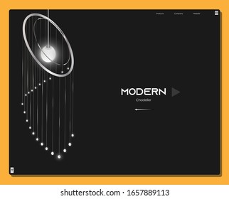 template ui presentation design vector modern luster white lighting and dark setting 