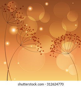Template with umbelliferous - vector illustration