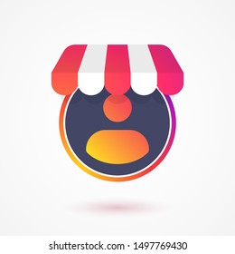 Template user icon, avatar with tent. Social media commerce. Social media instagram concept. Vector illustration. EPS 10