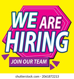 Template with vacancy concept. Bright design for the announcement. we are hiring employees. template design illustration