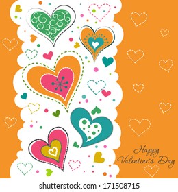 Plantilla tarjeta de saludo de San Valentín, ilustración vectorial