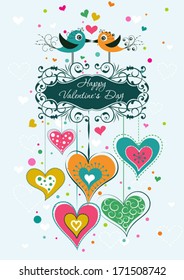 Plantilla tarjeta de saludo de San Valentín, ilustración vectorial
