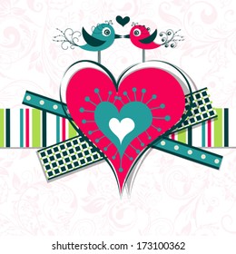 Template Valentine greeting card, vector illustration