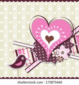 Template Valentine greeting card, vector illustration