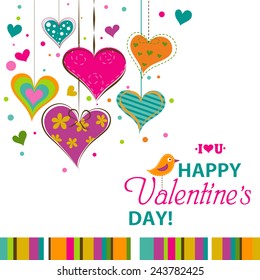Template Valentine greeting card, vector illustration