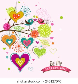 Vorlage Valentine Grußkarte, Vektorgrafik