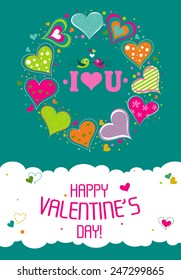 Template Valentine greeting card, vector illustration