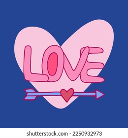 Template for Valentine's Day holidays.Vector illustration of a template with heart,love and arrow. Use it as a greeting card, an app, a banner design, or even for a website.
