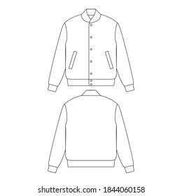 Template Varsity Jacket Vector Illustration Flat Stock Vector (Royalty ...