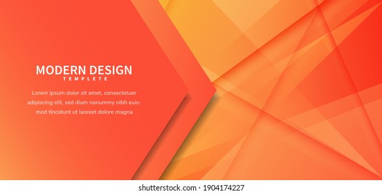 Template vector. Abstract orange diagonal background for business, banner, for announcement. Vector illustration