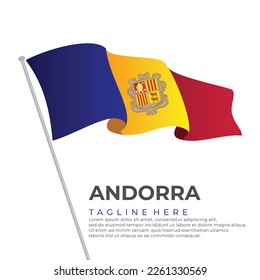Template vector Andorra flag modern design. Vector illustration