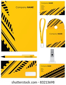 Template vector background; blank, card, cd, note-paper, cover and pen