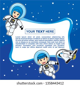 Template vector background design with moslem kids theme