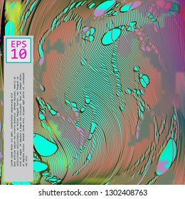 Template of a vector background with holographic neon colors with glitch effect. Hipster style.