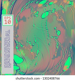 Template of a vector background with holographic neon colors with glitch effect. Hipster style.
