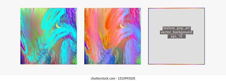 Template of a vector background with holographic neon colors with glitch effect. Hipster style.