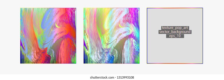 Template of a vector background with holographic neon colors with glitch effect. Hipster style.