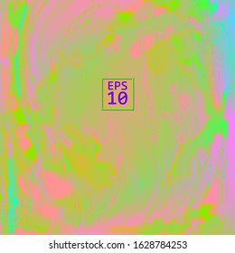 Template of a vector background with holographic neon colors with glitch effect. Hipster style.