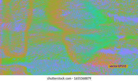Template of a vector background with holographic neon colors with screen glitch VHS effect.  TV signal fail. Hipster style.