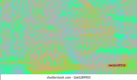 Template of a vector background with holographic neon colors with screen glitch VHS effect.  TV signal fail. Hipster style.