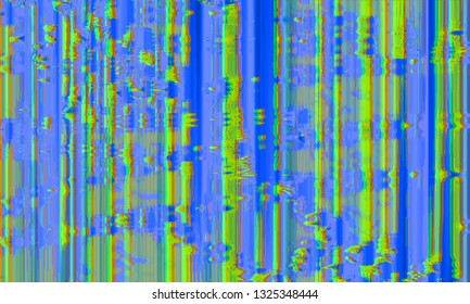 Template of a vector background with neon colors with screen glitch VHS effect.  TV signal fail. Hipster style.