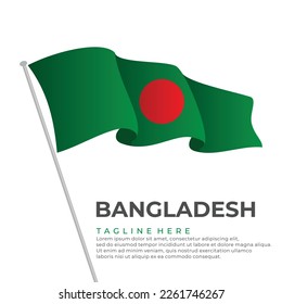 Plantilla vector Bandera de Bangladesh diseño moderno. Ilustración del vector