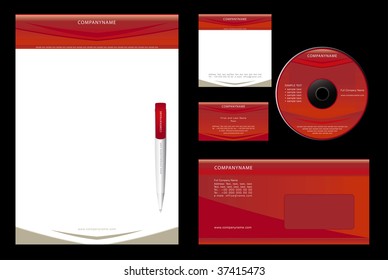 Template Vector  - blank, card, pen, cd, note-paper, envelope