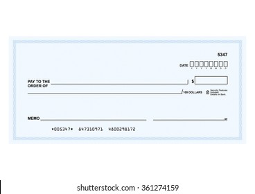 Template in vector - The blank form of a Bank check