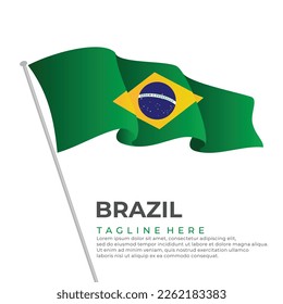 Template vector Brazil flag modern design. Vector illustration