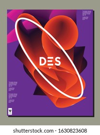 template vector brochure colorful  abstract mesh shape 