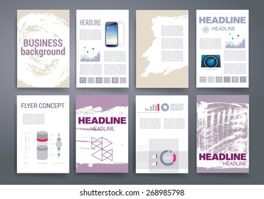 Template. Vector brochure design templates collection. Applications and Infographic Concept. Set of Flyer, Brochure Design Templates.