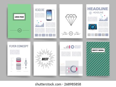 Template. Vector brochure design templates collection. Applications and Infographic Concept. Set of Flyer, Brochure Design Templates.
