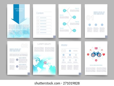 Template. Vector brochure design templates collection. Applications and Infographic Concept. Set of Flyer, Brochure Design Templates.
