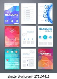 Template. Vector brochure design templates collection. Applications and Infographic Concept. Set of Flyer, Brochure Design Templates