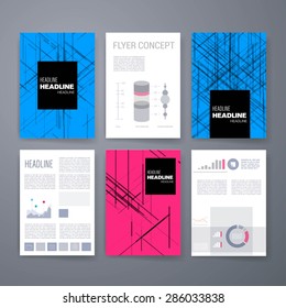 Template. Vector brochure design templates collection. Applications and Infographic Concept. Set of Flyer, Brochure Design Templates.