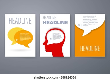 Template. Vector brochure design templates collection. Applications and Infographic Concept. Set of Flyer, Brochure Design Templates.