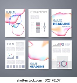Template. Vector brochure design templates collection. Applications and Infographic Concept. Set of Flyer, Brochure Design Templates. Vector.