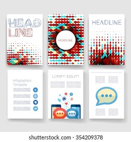 Template. Vector brochure design templates collection. Applications and Infographic Concept. Set of Flyer, Brochure Design Templates.