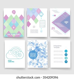 Template. Vector brochure design templates collection. Applications and Infographic Concept. Set of Flyer, Brochure Design Templates.