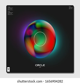 template vector cover colorful  abstract circle  and light effect black setting 