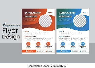 Template vector design for ,Annual Report, Magazine, Poster, Corporate Presentation, Portfolio, Flyer, infographic, layout modern with Green color size A4, Front and back, Easy to use. 